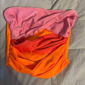 Vibrant Pink and Orange Tube Top